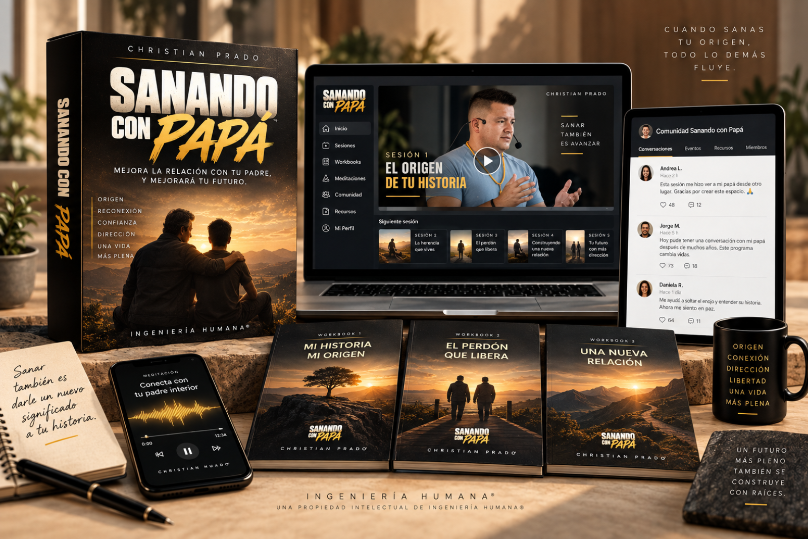 Sanando con papá: libro, workbooks, meditaciones, plataforma y comunidad